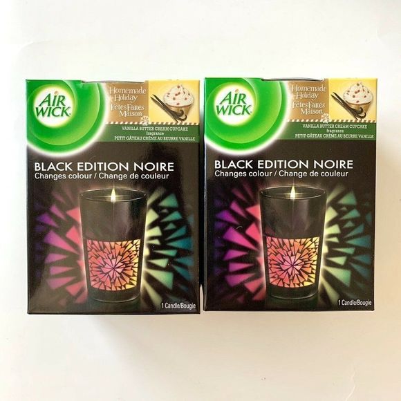 Air Wick Accents 2x Air Wick Black Edition Color Changing Candle